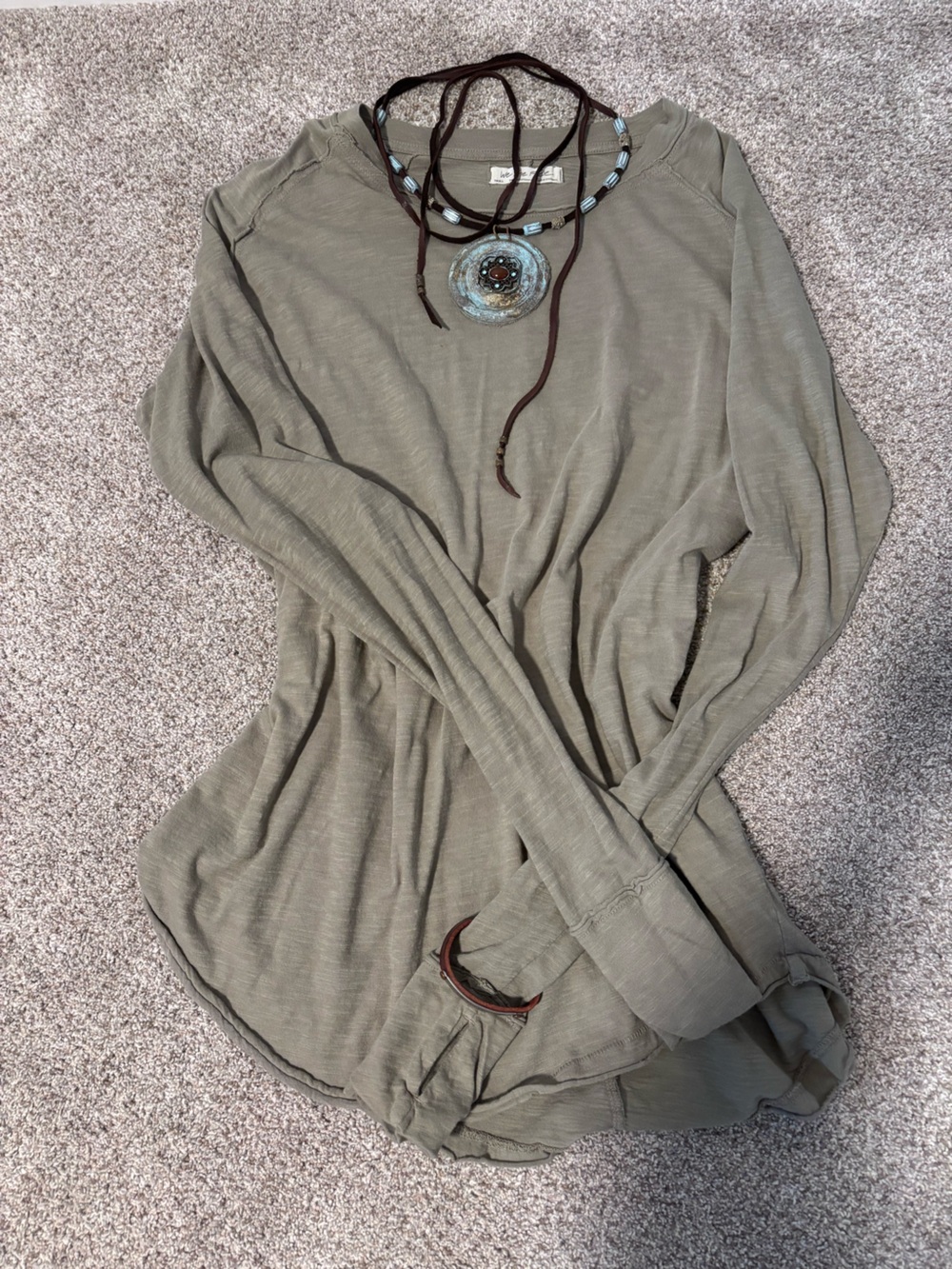 We The Free Long sleeve Olive Green Tunic Top
